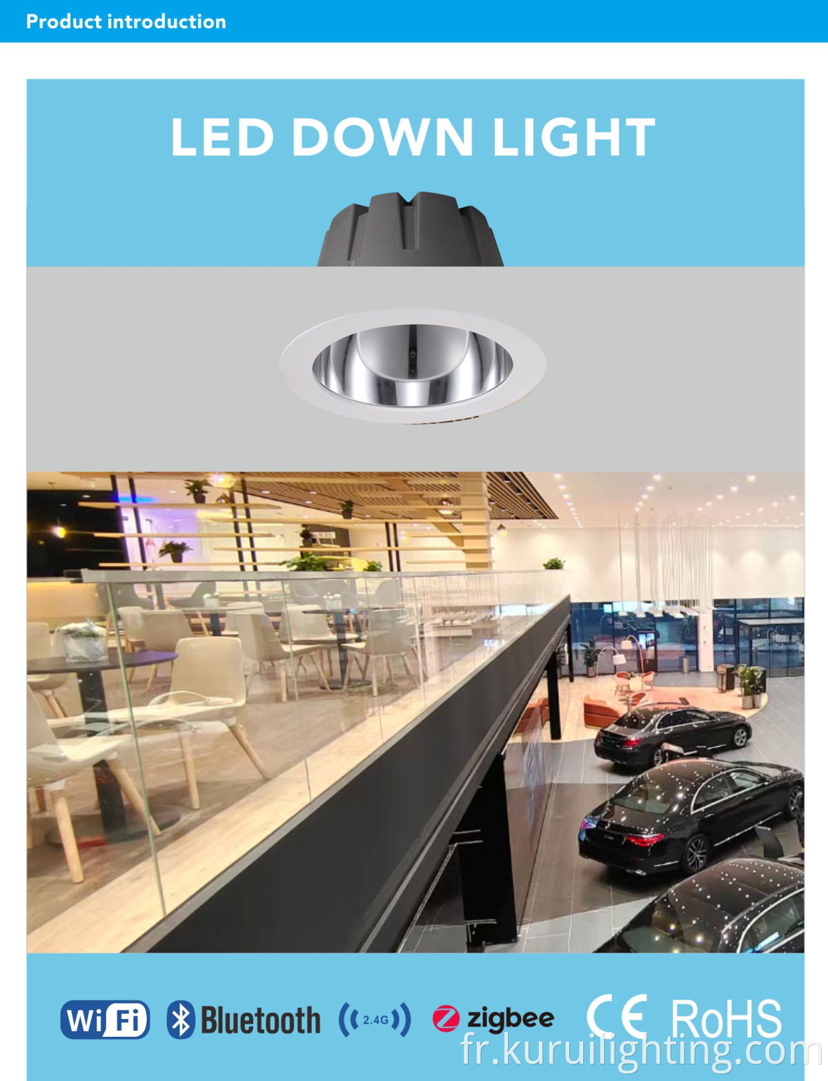 4 pouces 25 W en aluminium de dépérissement encastré LED rond Hôtel modulaire à la baisse des projecteurs légers